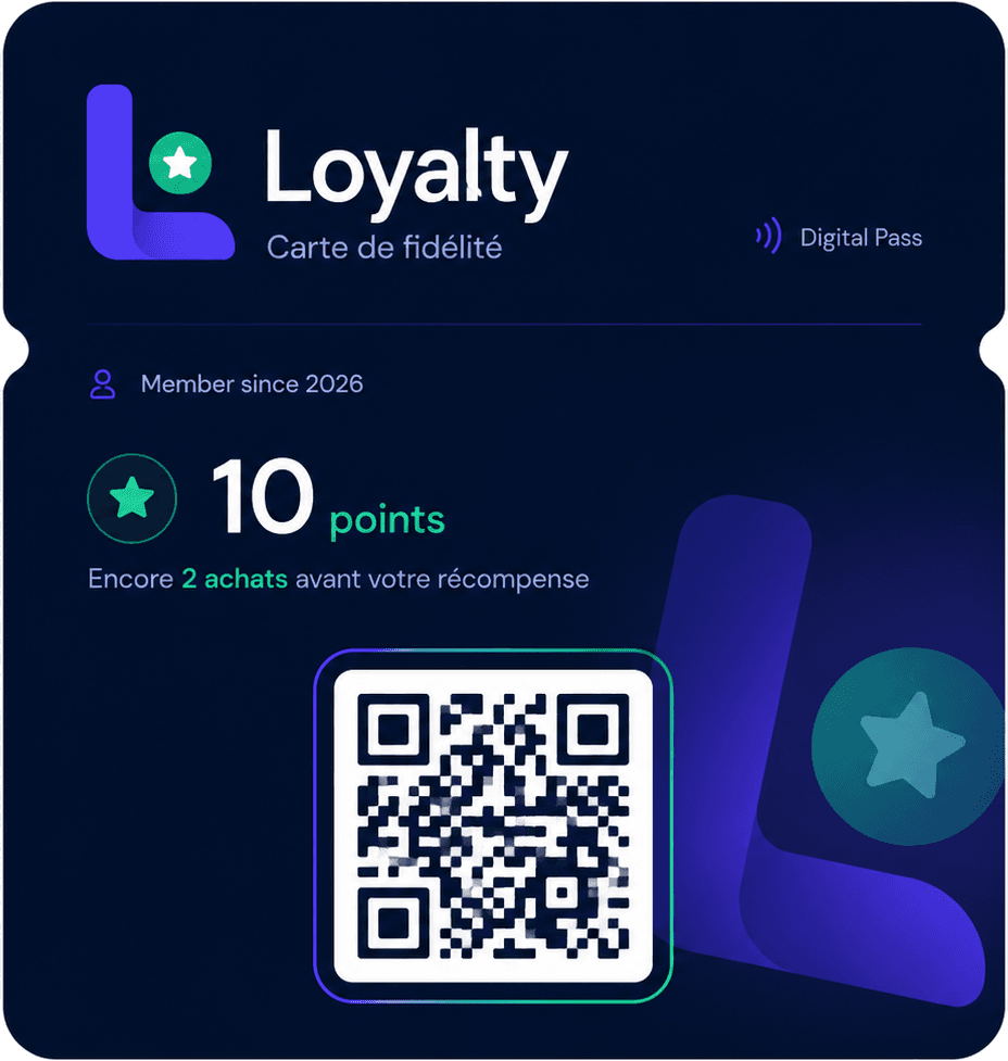 Carte de fidélité Loyalty — édition bleue électrique